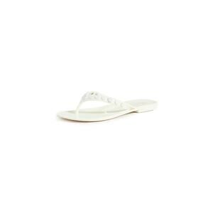Tory Burch Women's Studded Jelly Thong Sandals, New Ivory, Off White, 8